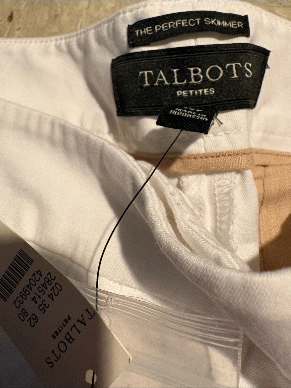 Ladies Talbots Petites The Perfect Skimmer White Cropped Pants - New 12P - Picture 5 of 5